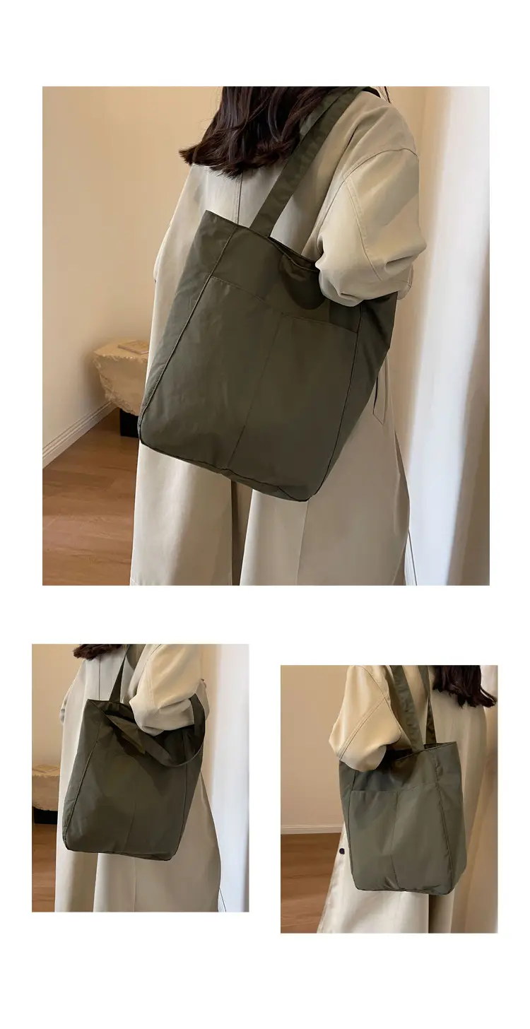 Women's Green Waterproof Nylon Tote Bag — feature 11