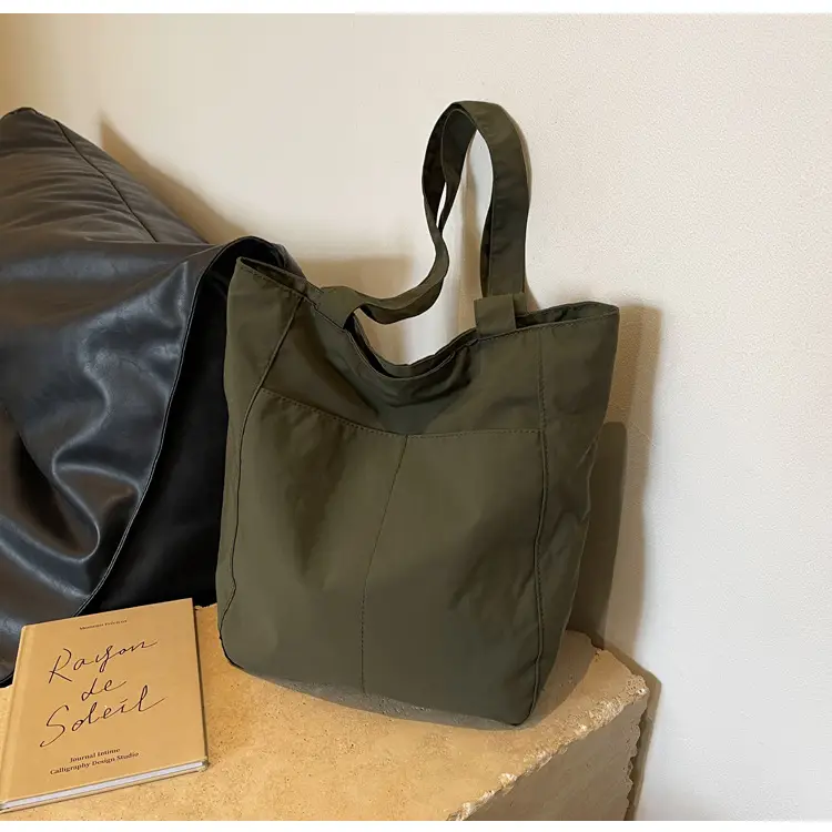 Women's Green Waterproof Nylon Tote Bag — feature 14