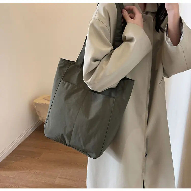 Women's Green Waterproof Nylon Tote Bag — feature 31