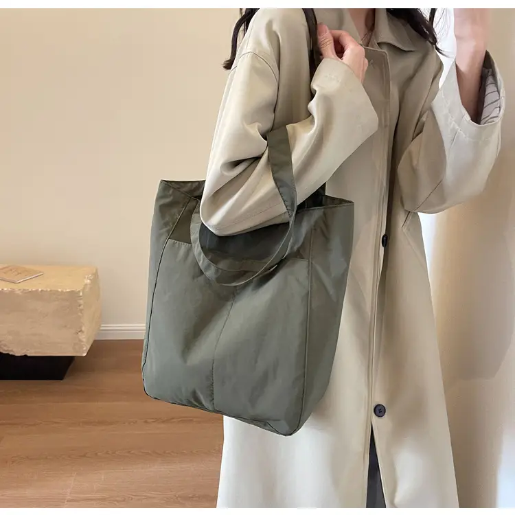 Women's Green Waterproof Nylon Tote Bag — feature 36