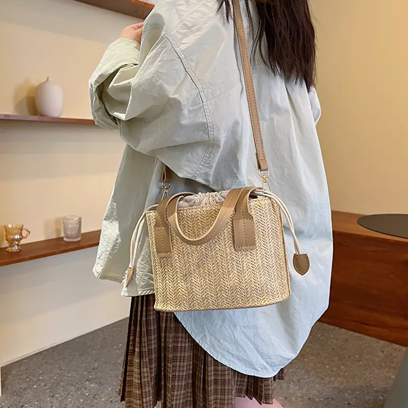 Women Straw Woven Shoulder Bag Summer Casual New Arrival - Image 5