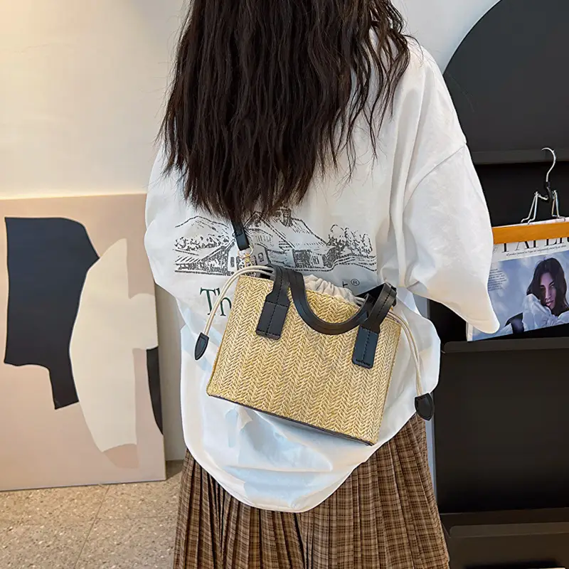 Women Straw Woven Shoulder Bag Summer Casual New Arrival - Image 6
