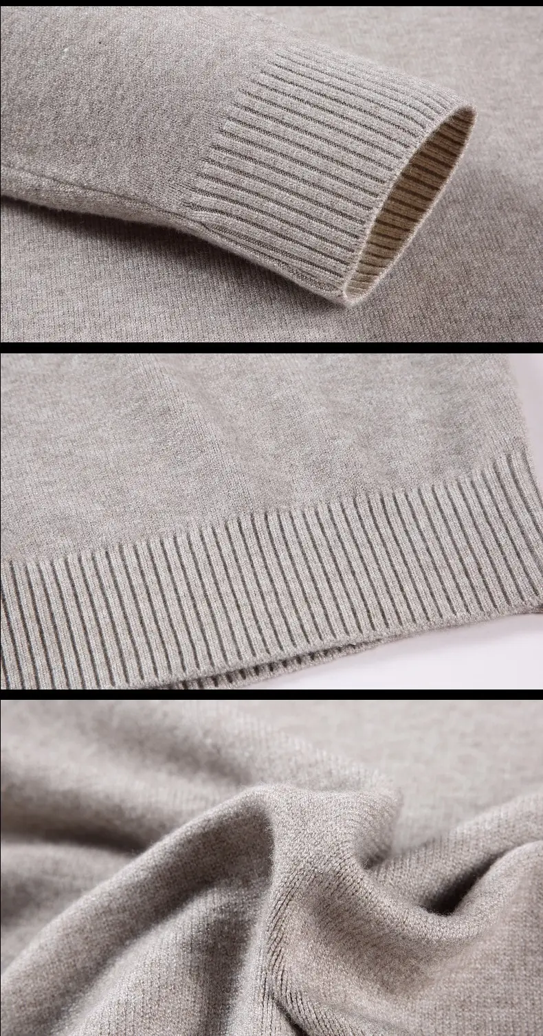 Winter Men's Grey Turtleneck Sweater Solid Color — feature 16