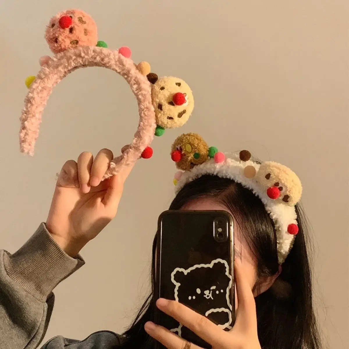 Sweet Cookie Face Mask Headband for Girls Wide Bristle Hair Accessory - Image 5