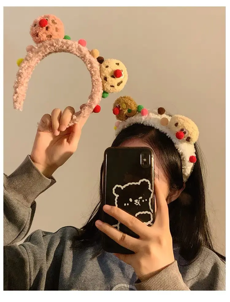 Sweet Cookie Face Mask Headband for Girls Wide Bristle Hair Accessory — feature 3