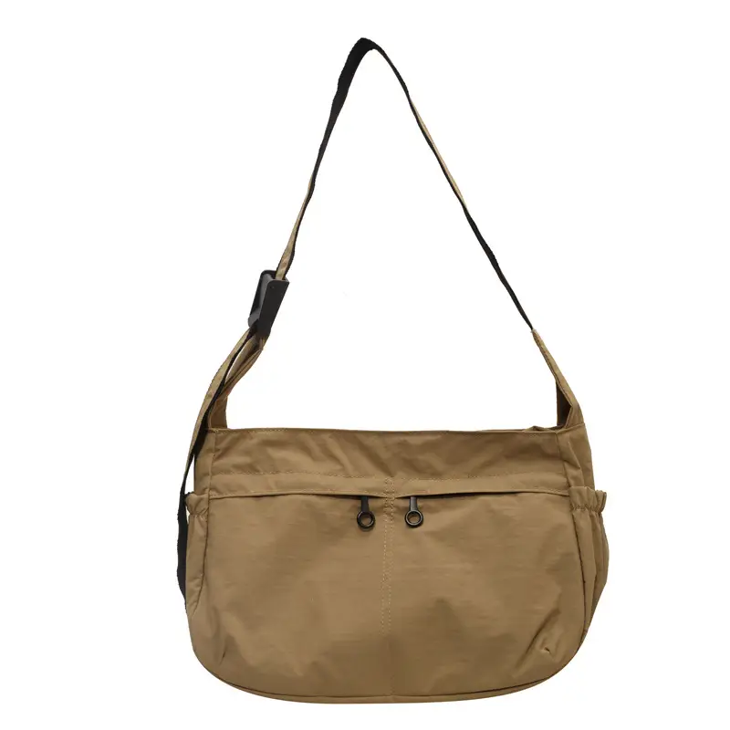 Waterproof Nylon Messenger Bag Olive Green Large Capacity - Image 9