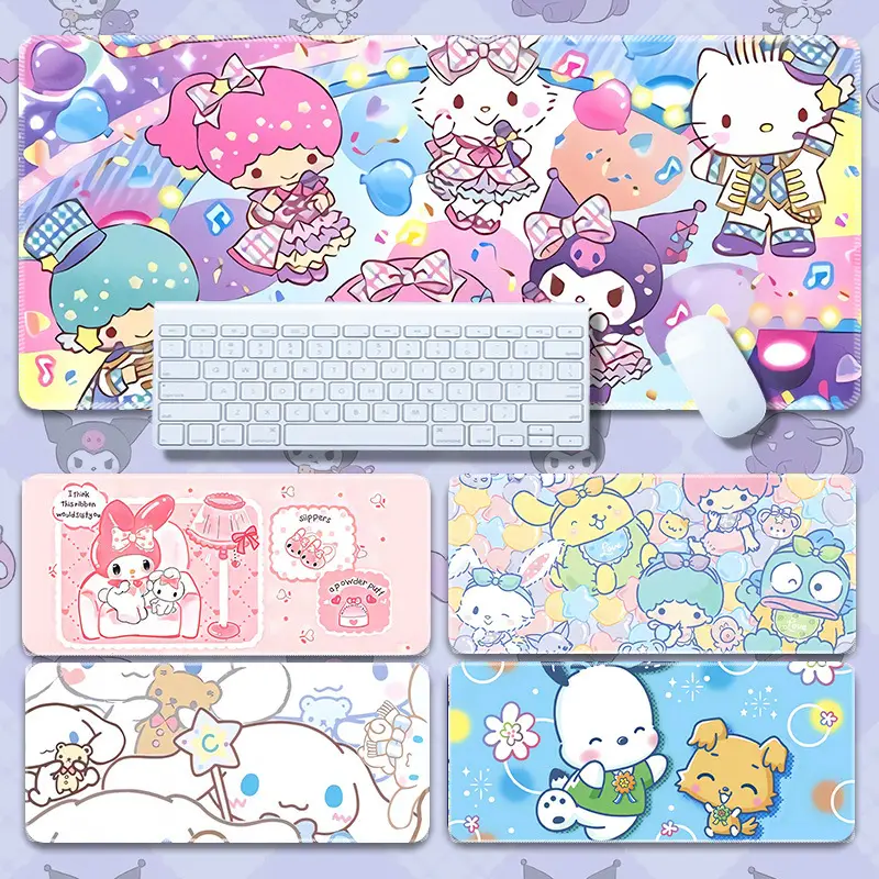 Sanrio Mouse Pad Kuromi Keyboard Anti-Slip Mat Cinnamoroll Female Study Desk Mat Computer Desk Cartoon Large Size - Image 30