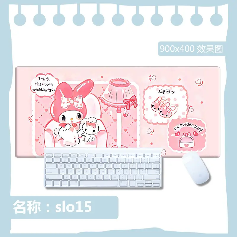 Sanrio Mouse Pad Kuromi Keyboard Anti-Slip Mat Cinnamoroll Female Study Desk Mat Computer Desk Cartoon Large Size - Image 14