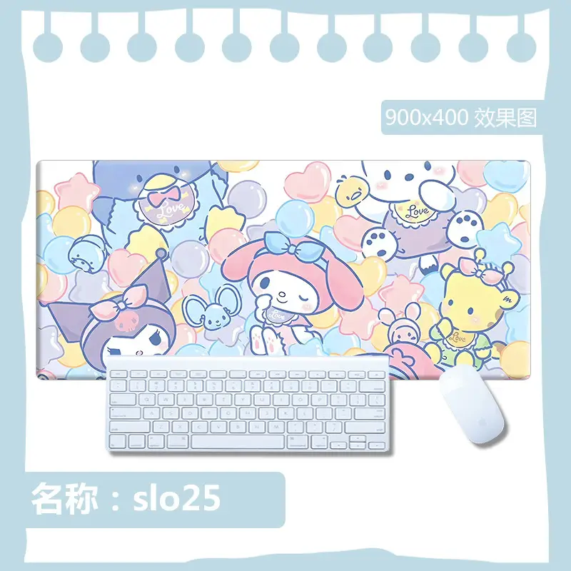 Sanrio Mouse Pad Kuromi Keyboard Anti-Slip Mat Cinnamoroll Female Study Desk Mat Computer Desk Cartoon Large Size - Image 23