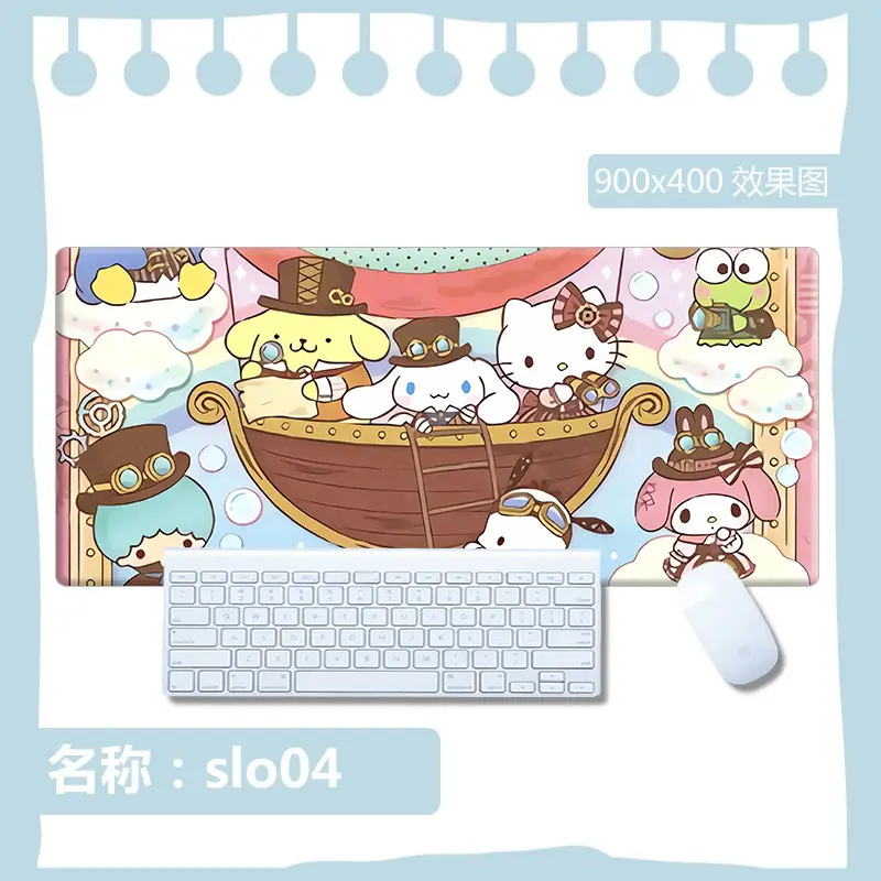 Sanrio Mouse Pad Kuromi Keyboard Anti-Slip Mat Cinnamoroll Female Study Desk Mat Computer Desk Cartoon Large Size - Image 4