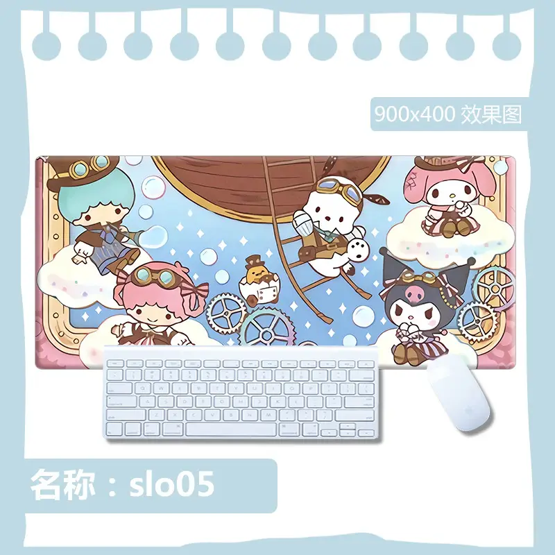 Sanrio Mouse Pad Kuromi Keyboard Anti-Slip Mat Cinnamoroll Female Study Desk Mat Computer Desk Cartoon Large Size - Image 5