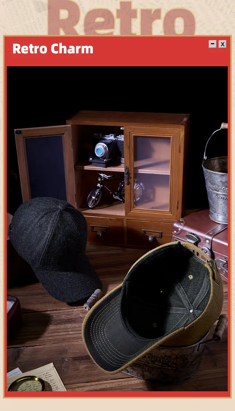 Men Wool Peaked Cap Warm Casual Large Beige — feature 8