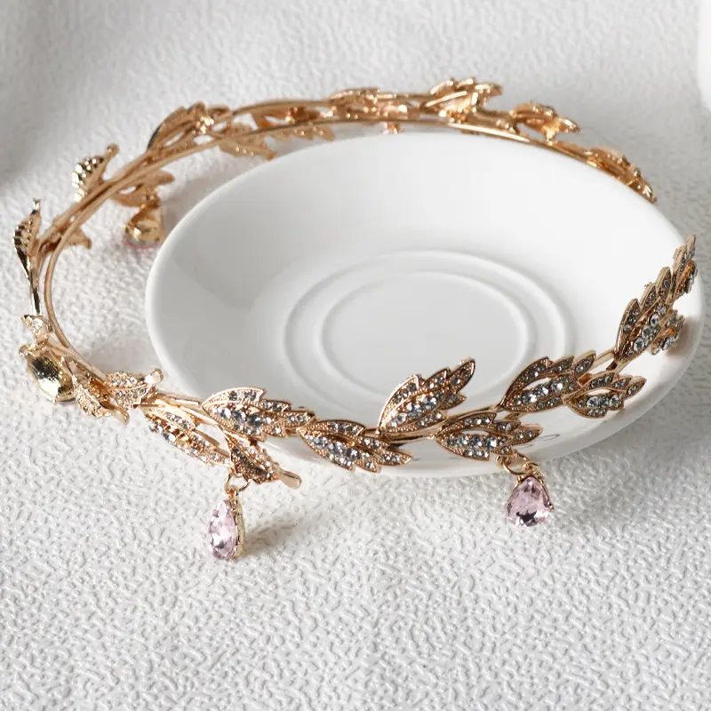 Korean Bridal Hair Crown with Emerald Crystals — feature 13