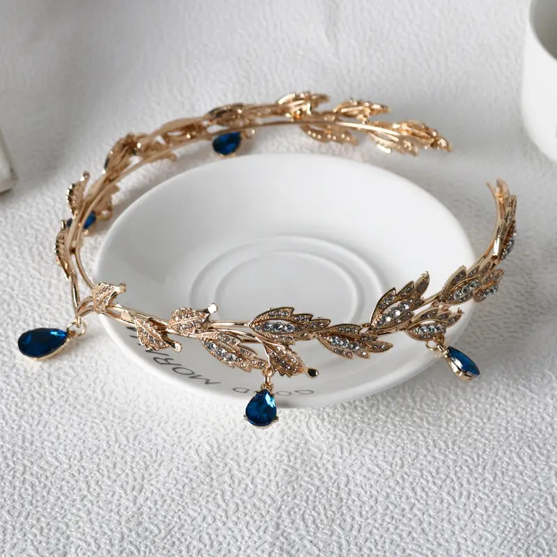 Korean Bridal Hair Crown with Emerald Crystals — feature 19