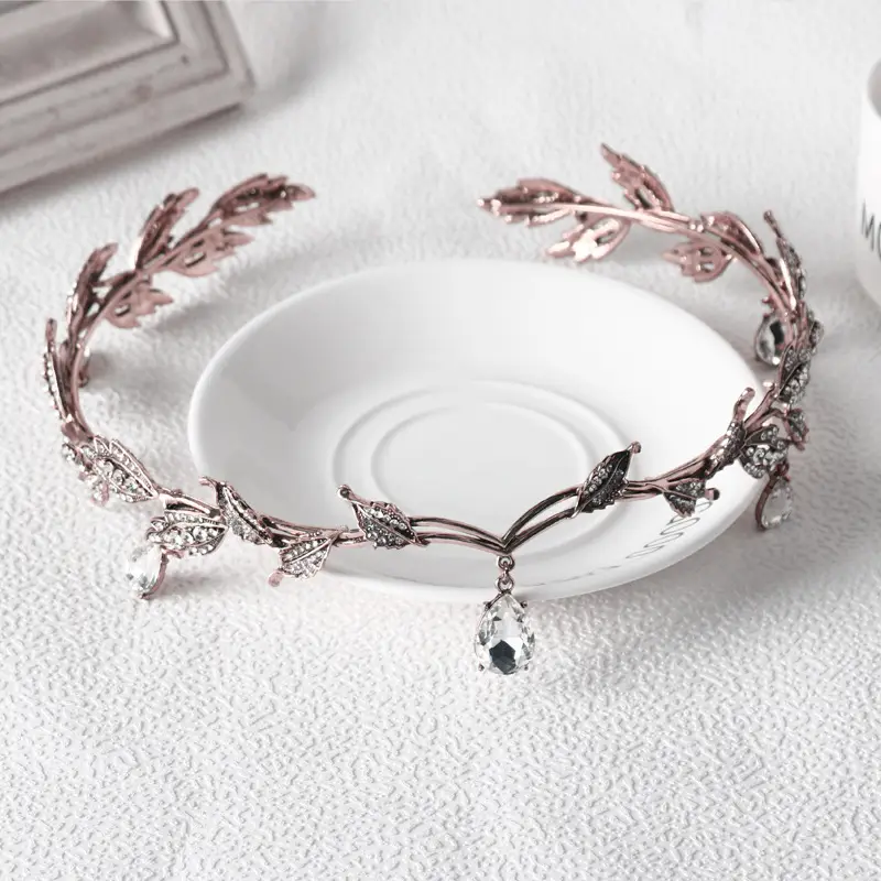 Korean Bridal Hair Crown with Emerald Crystals — feature 21