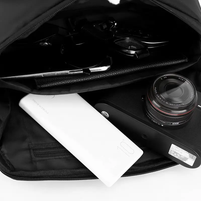 Men's Black Multi-Functional Waist Bag with Camera & Tablet - Image 8