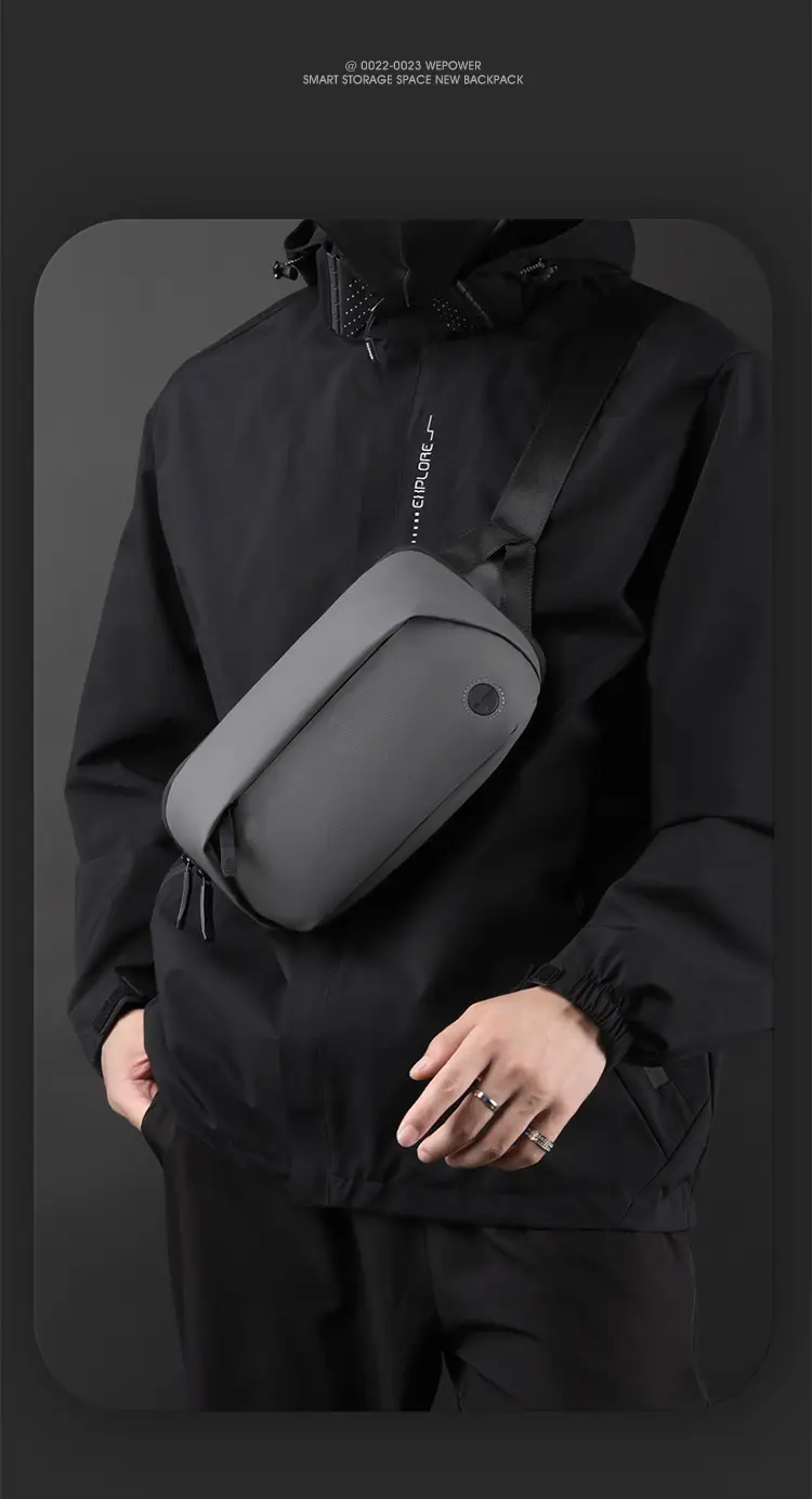 Men's Black Multi-Functional Waist Bag with Camera & Tablet — feature 16