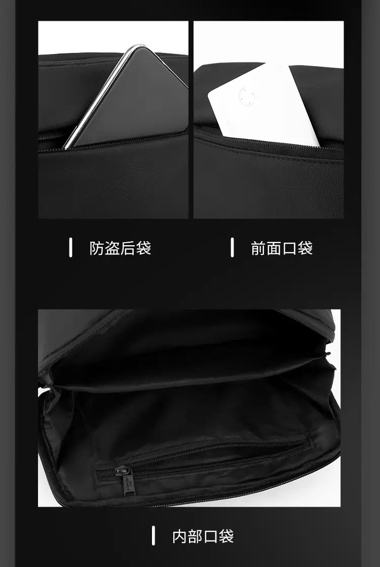 Men's Black Multi-Functional Waist Bag with Camera & Tablet — feature 9