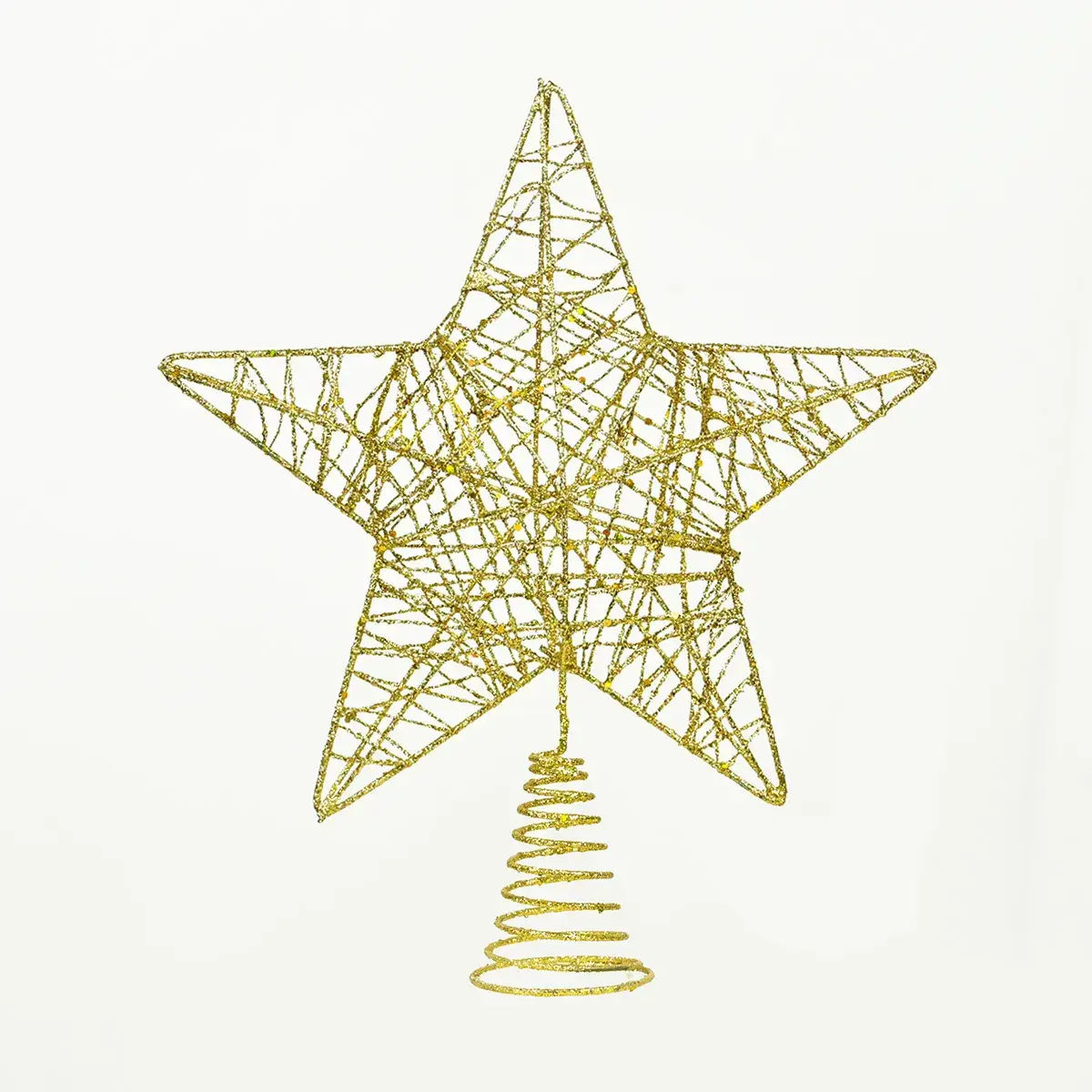 Golden 5-Pointed Star Christmas Tree Decoration