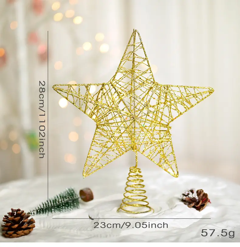 Golden 5-Pointed Star Christmas Tree Decoration — feature 4