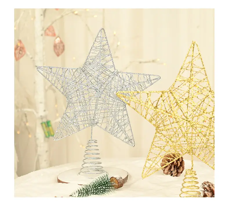 Golden 5-Pointed Star Christmas Tree Decoration — feature 8