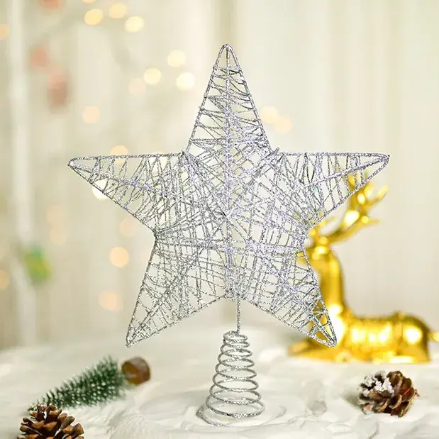 Golden 5-Pointed Star Christmas Tree Decoration