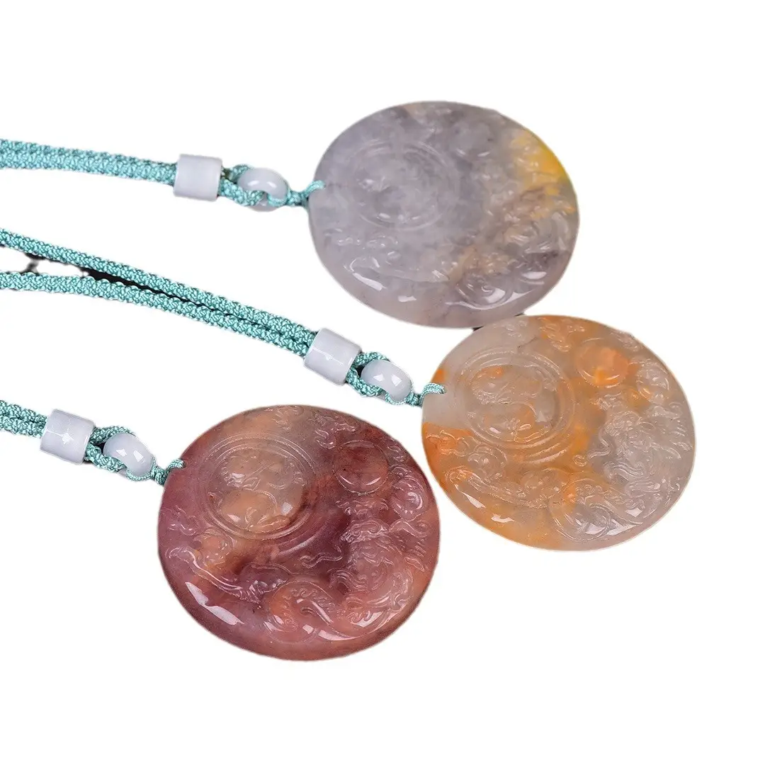 Exquisite Gold & Jade Dragon Pendant Necklace - Image 5