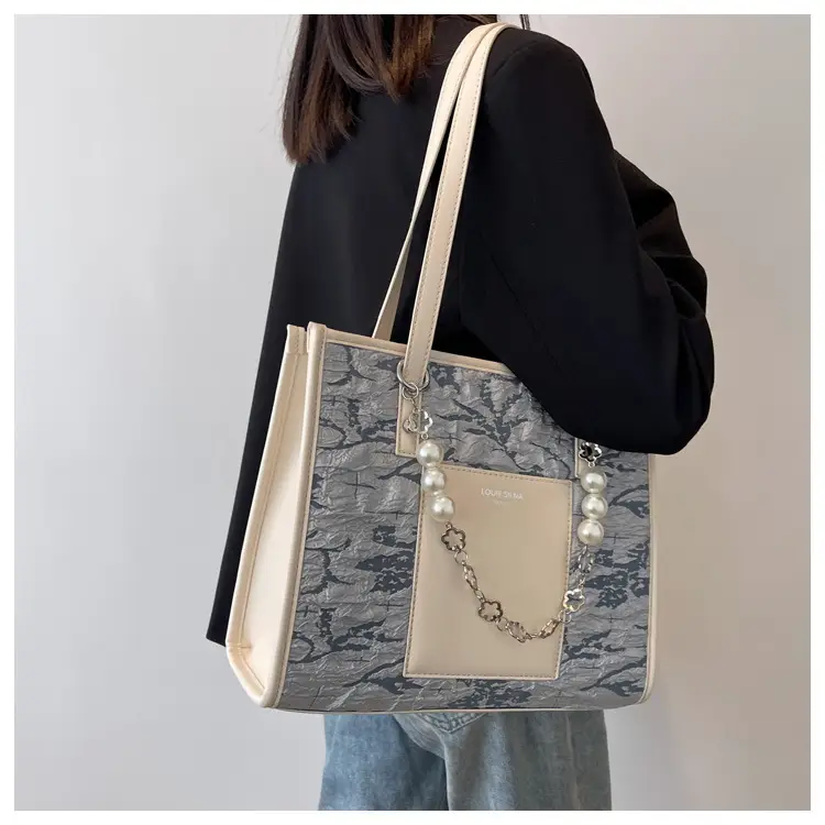 Pearl Chain Shoulder Bag for Women with Pearl Embroidery — feature 11