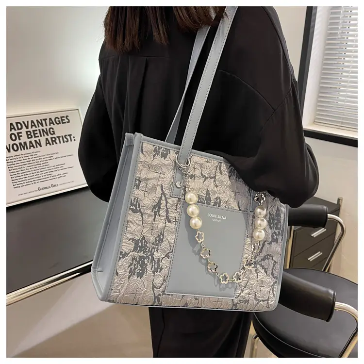 Pearl Chain Shoulder Bag for Women with Pearl Embroidery — feature 16
