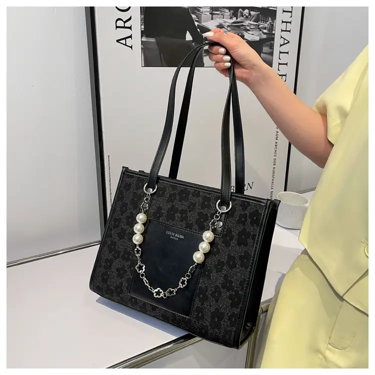 Pearl Chain Shoulder Bag for Women with Pearl Embroidery — feature 24