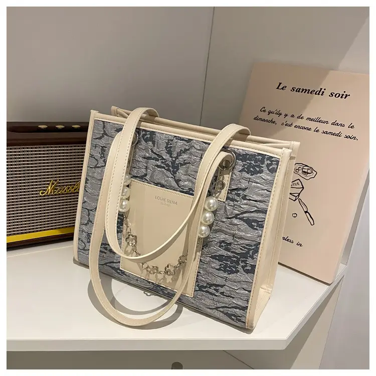 Pearl Chain Shoulder Bag for Women with Pearl Embroidery — feature 31