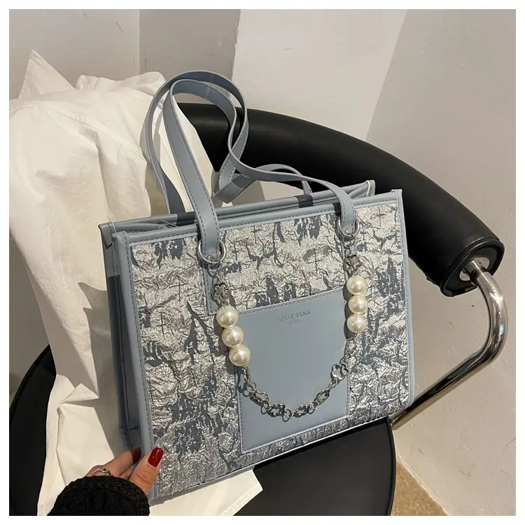 Pearl Chain Shoulder Bag for Women with Pearl Embroidery — feature 32