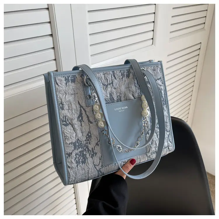 Pearl Chain Shoulder Bag for Women with Pearl Embroidery — feature 35