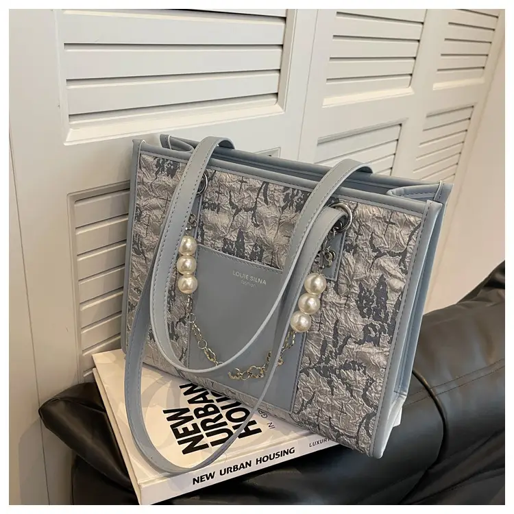 Pearl Chain Shoulder Bag for Women with Pearl Embroidery — feature 36
