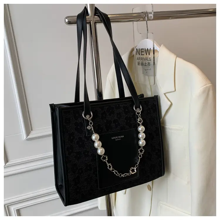 Pearl Chain Shoulder Bag for Women with Pearl Embroidery — feature 42