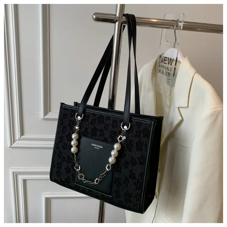 Pearl Chain Shoulder Bag for Women with Pearl Embroidery — feature 43