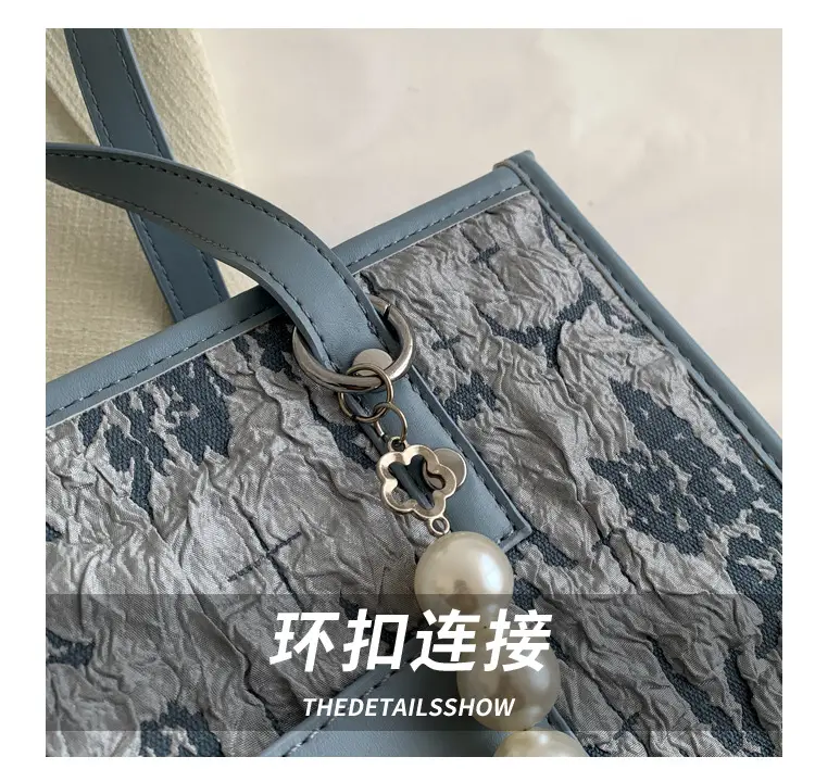 Pearl Chain Shoulder Bag for Women with Pearl Embroidery — feature 6