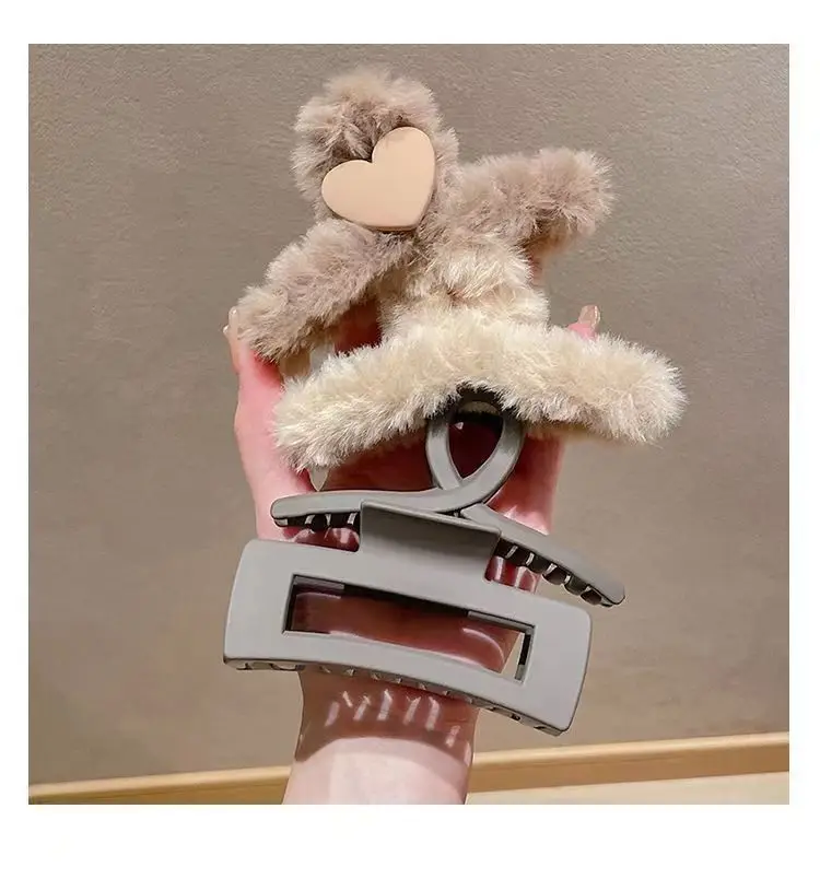 Plush Hair Clips for Women Men Winter Accessories 11.5cm — feature 11
