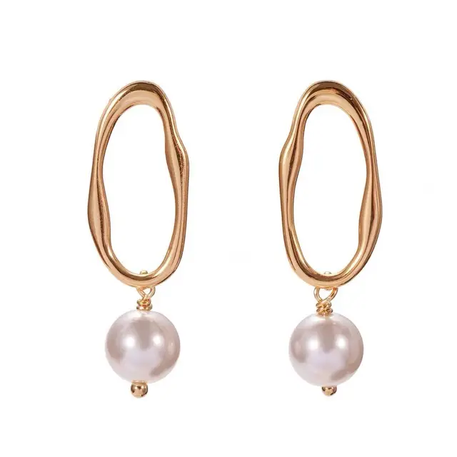 Minimalist Pearl Drop Earrings for Women - Image 5