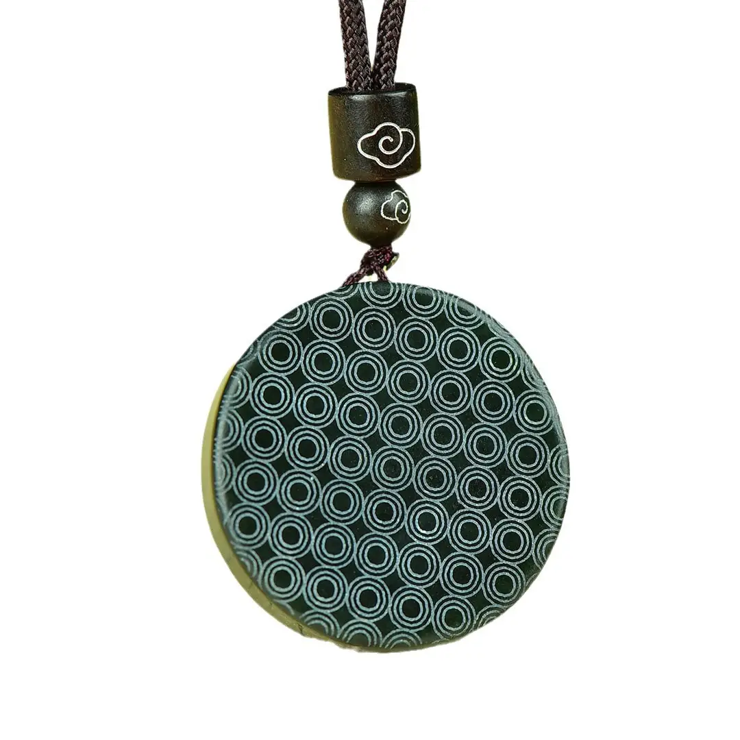 Hetian Jade Eight Diagram Pendant Black