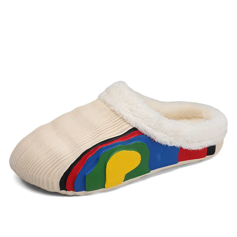 Cotton Slippers Men's Winter Couple's Feeling fleece-lined Warm Waterproof Trendy Lazy Shoes Parent-Child Mao Mao Slippers - Image 5