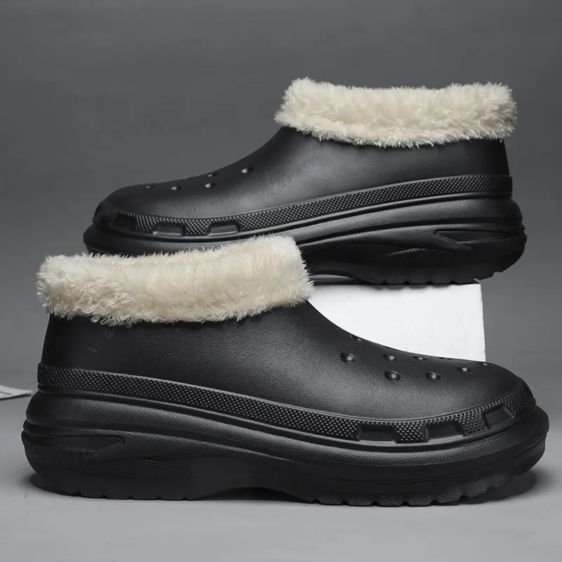 Cotton Slippers Men's Winter Couple's Dung-feeling Home Room Interior Velvet Heel Warm Waterproof Cotton Shoes Wool Slippers - Image 4