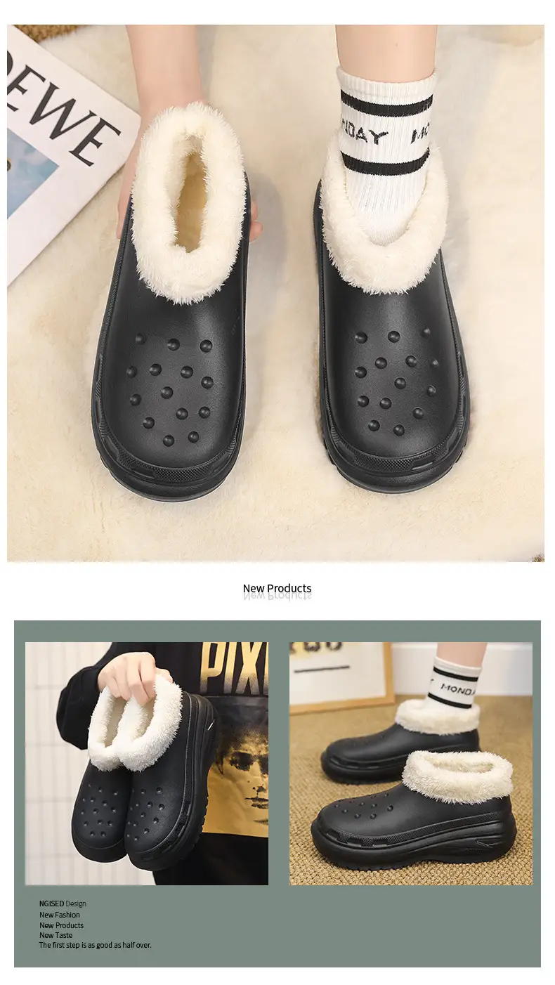 Cotton Slippers Men's Winter Couple's Dung-feeling Home Room Interior Velvet Heel Warm Waterproof Cotton Shoes Wool Slippers — feature 11