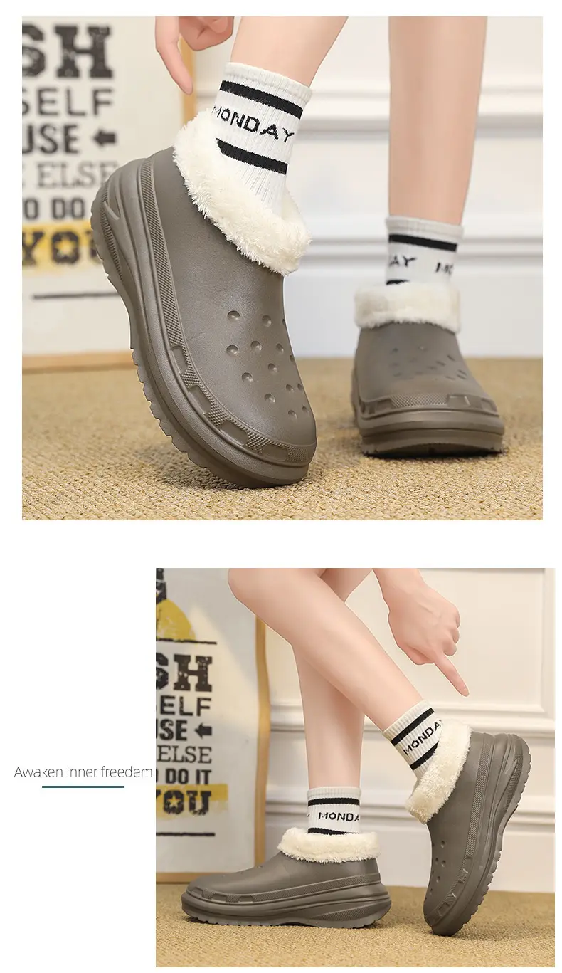Cotton Slippers Men's Winter Couple's Dung-feeling Home Room Interior Velvet Heel Warm Waterproof Cotton Shoes Wool Slippers — feature 14