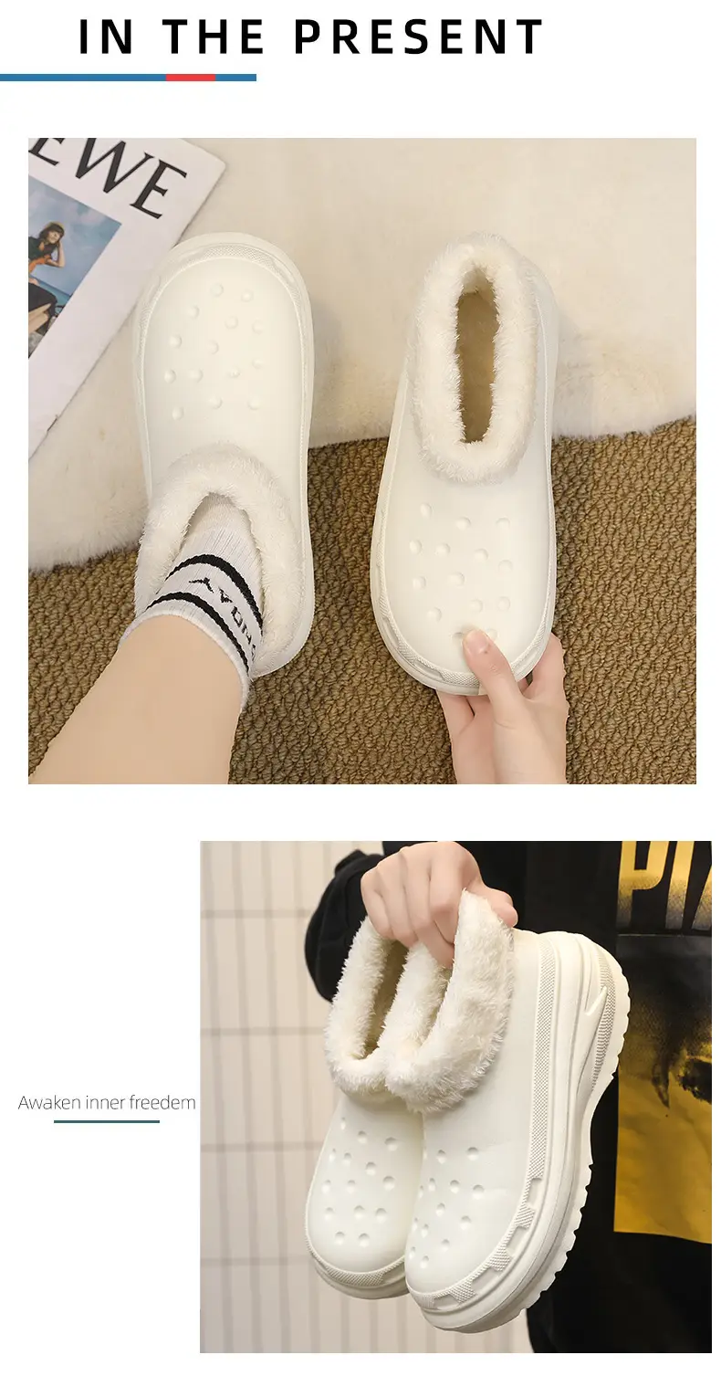 Cotton Slippers Men's Winter Couple's Dung-feeling Home Room Interior Velvet Heel Warm Waterproof Cotton Shoes Wool Slippers — feature 6