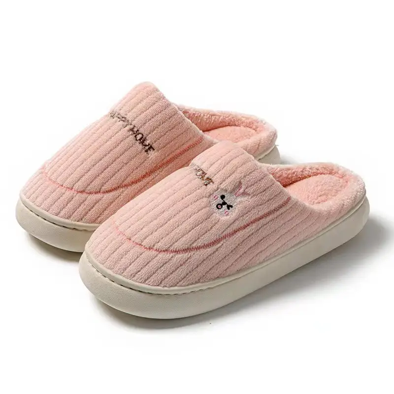 Women's Cotton Slippers 2025 New Model Indoor Warm Plush Thickened Non-Slip Home Couple Outdoor Wear Furry Slippers for Men