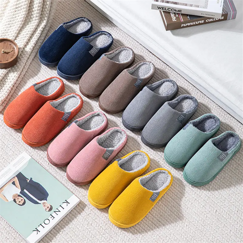 Women's Cotton Slippers 2025 New Model Indoor Warm Plush Thickened Non-Slip Home Couple Outdoor Wear Furry Slippers for Men — feature 24