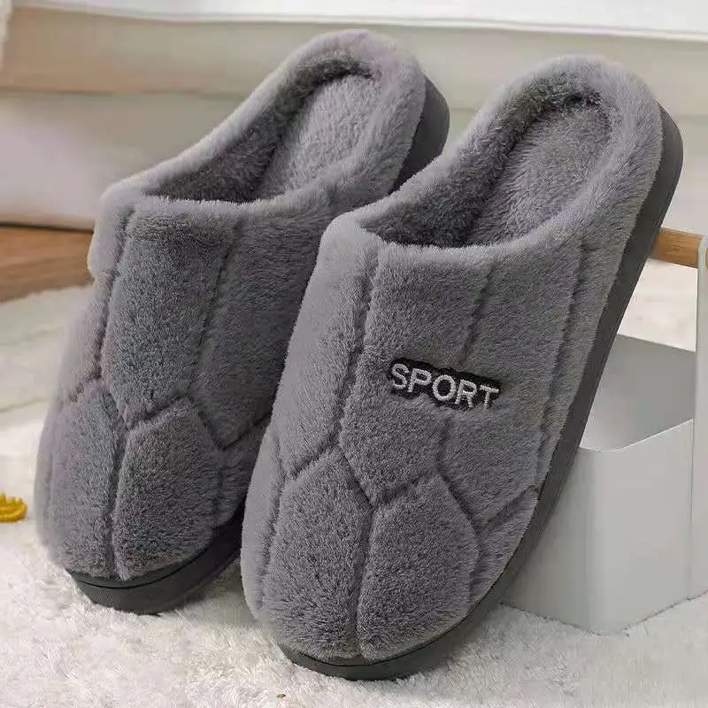Women's Cotton Slippers 2025 New Model Indoor Warm Plush Thickened Non-Slip Home Couple Outdoor Wear Furry Slippers for Men