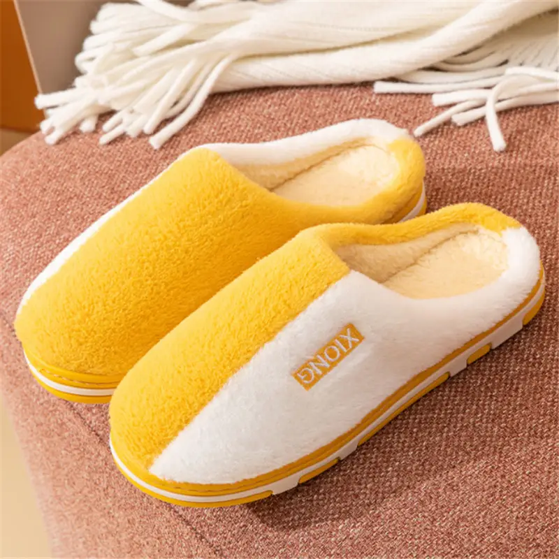 Women's Cotton Slippers 2025 New Model Indoor Warm Plush Thickened Non-Slip Home Couple Outdoor Wear Furry Slippers for Men