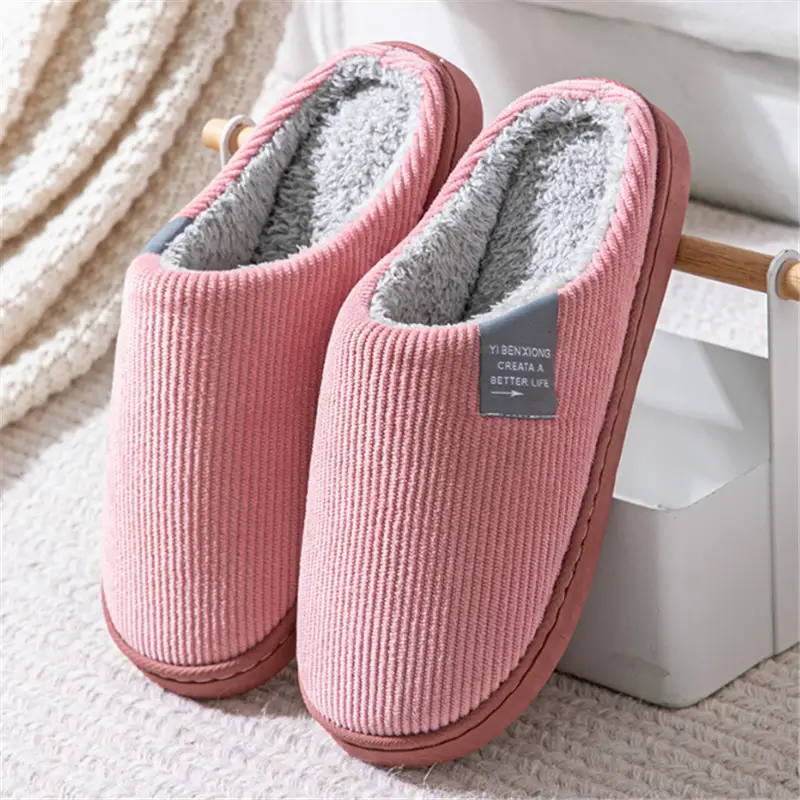 Women's Cotton Slippers 2025 New Model Indoor Warm Plush Thickened Non-Slip Home Couple Outdoor Wear Furry Slippers for Men